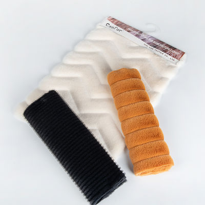 가정 침대 여성 겨울 코트를위한 부드러운 가짜 가죽 천 폴리에스터 스트라이프 엠보싱 천
